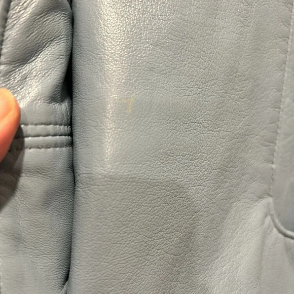 Vintage Ocean West Made In Canada Blue‎ Leather Jacket Blazer Womens Size Medium - Picture 3 of 7